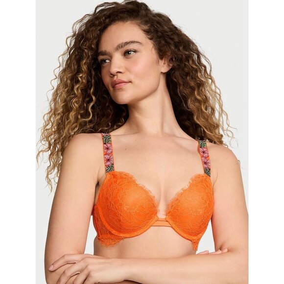 Victoria's Secret Shine Strap Push-Up Bra in Hibiscus Orange - Picture 2 of 5